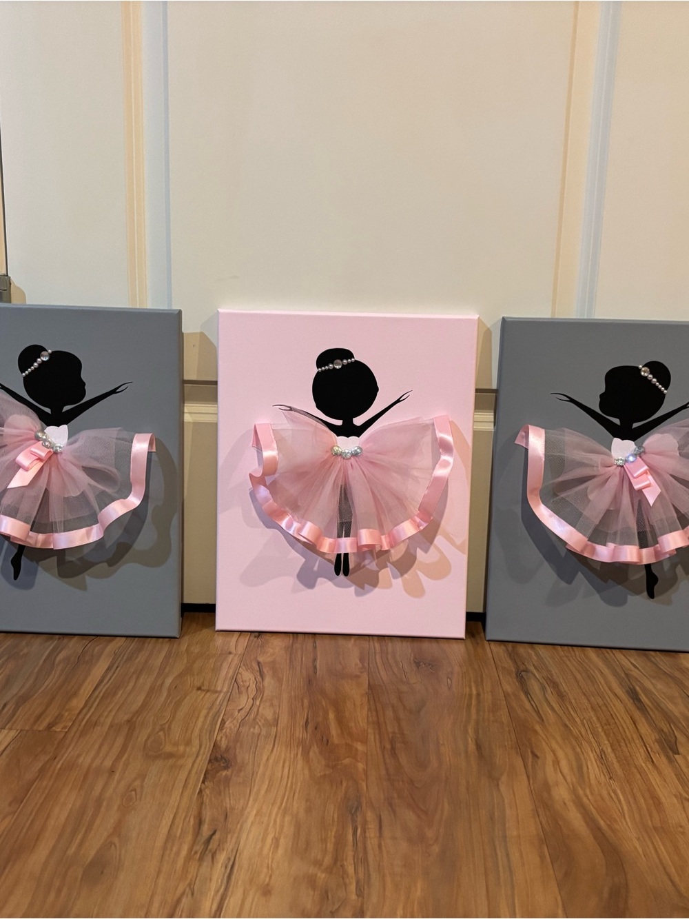 Pink Ballerina Tutu Canvas Wall Art - Girls Room Decor